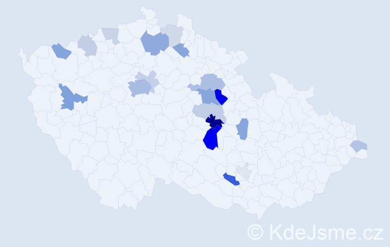 Příjmení: 'Seková', počet výskytů 45 v celé ČR
