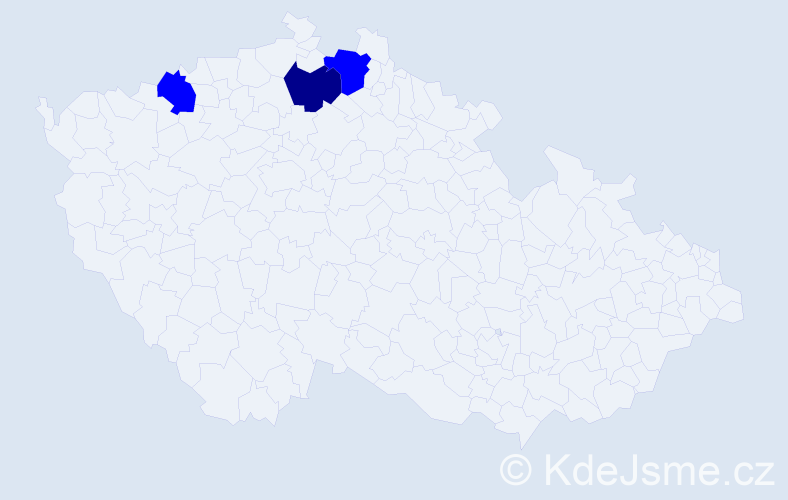 Příjmení: 'Bányiová', počet výskytů 4 v celé ČR