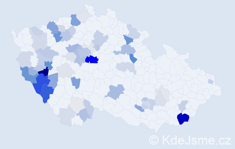 Příjmení: 'Tykal', počet výskytů 226 v celé ČR