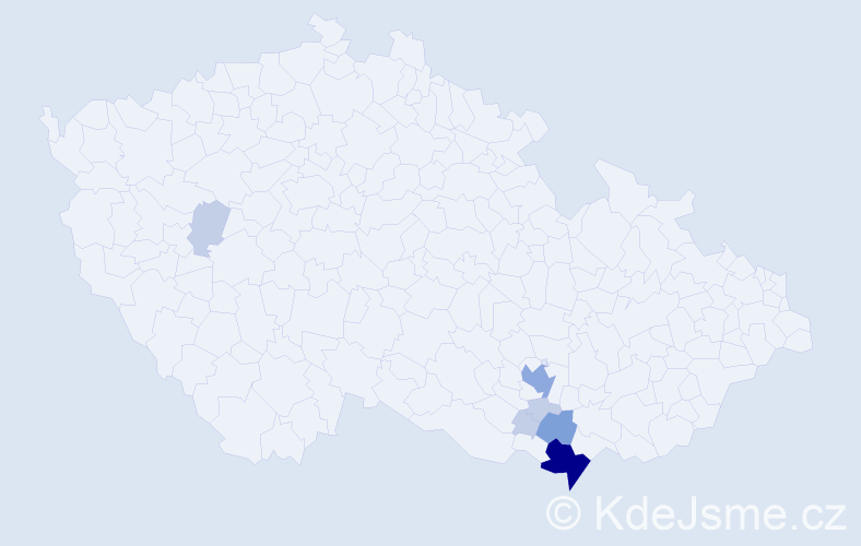 Příjmení: 'Litrbacká', počet výskytů 19 v celé ČR