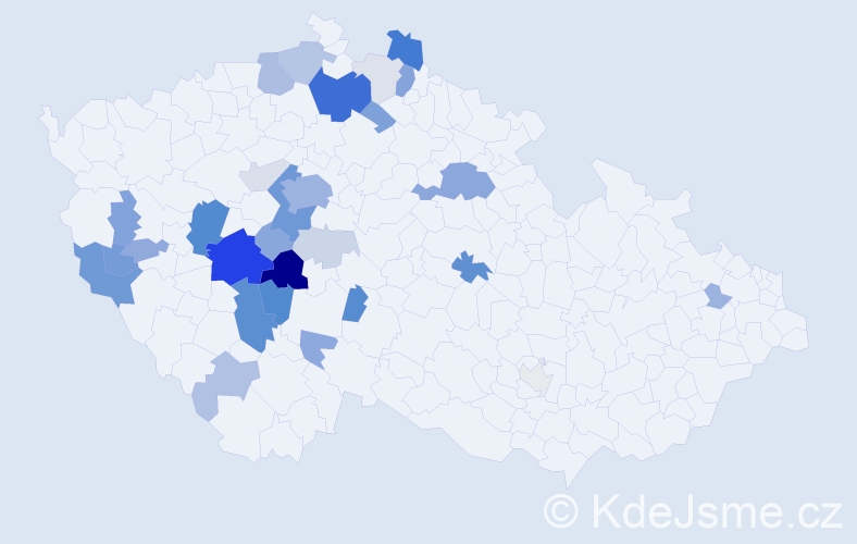 Příjmení: 'Tater', počet výskytů 103 v celé ČR