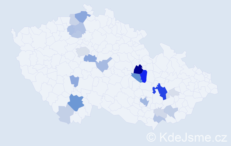 Příjmení: 'Tabery', počet výskytů 80 v celé ČR