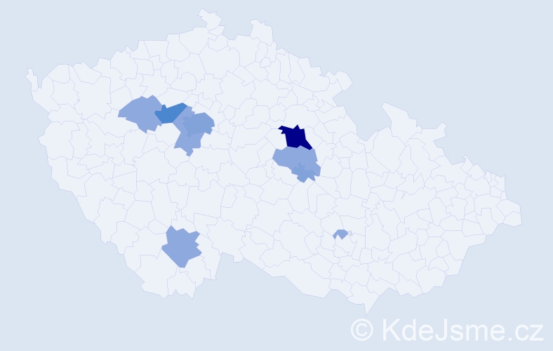 Příjmení: 'Černohubá', počet výskytů 21 v celé ČR