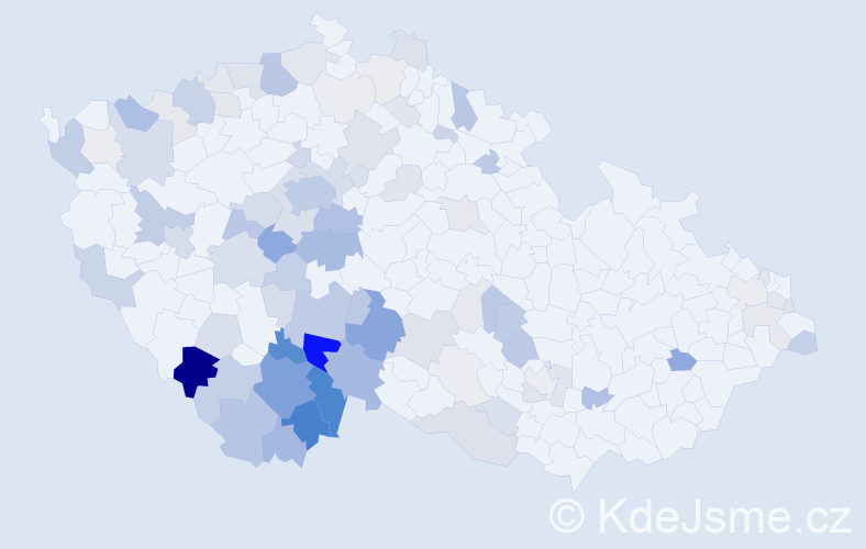 Příjmení: 'Kukačková', počet výskytů 339 v celé ČR