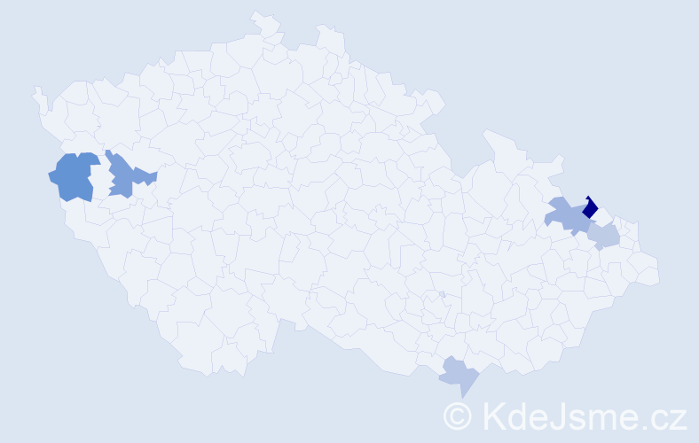 Příjmení: 'Količová', počet výskytů 13 v celé ČR