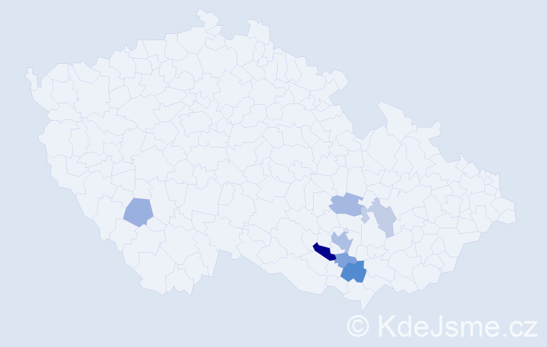 Příjmení: 'Stejkora', počet výskytů 13 v celé ČR