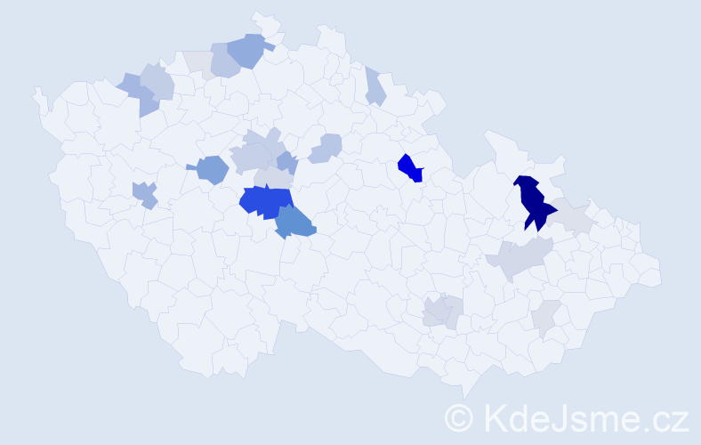 Příjmení: 'Granátová', počet výskytů 84 v celé ČR