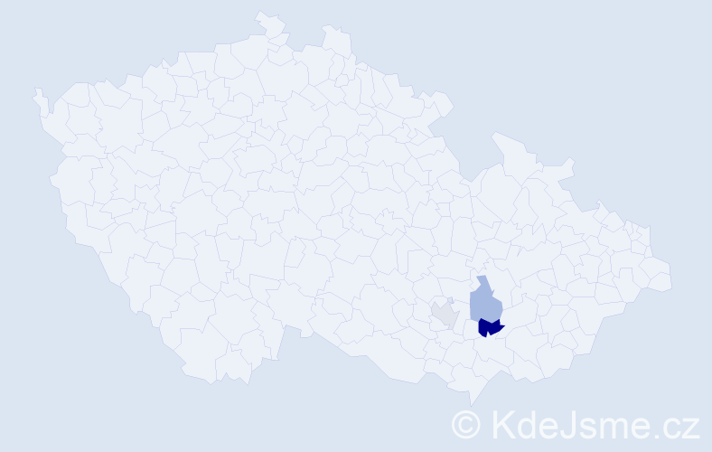 Příjmení: 'Vrbácká', počet výskytů 4 v celé ČR