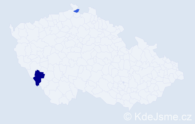 Příjmení: 'Halbhuberová', počet výskytů 3 v celé ČR