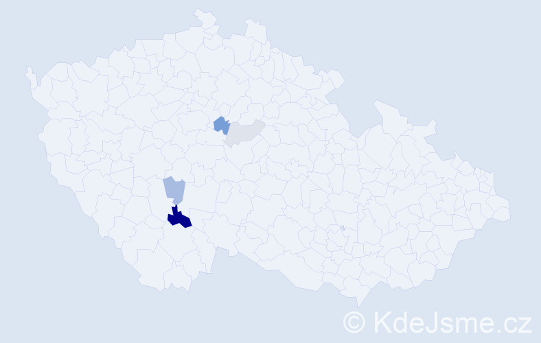 Příjmení: 'Kozibrátka', počet výskytů 9 v celé ČR
