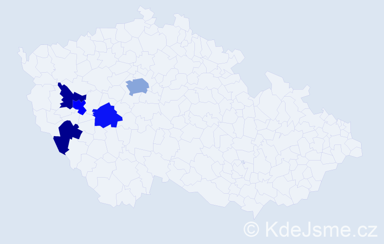 Příjmení: 'Mosingerová', počet výskytů 16 v celé ČR
