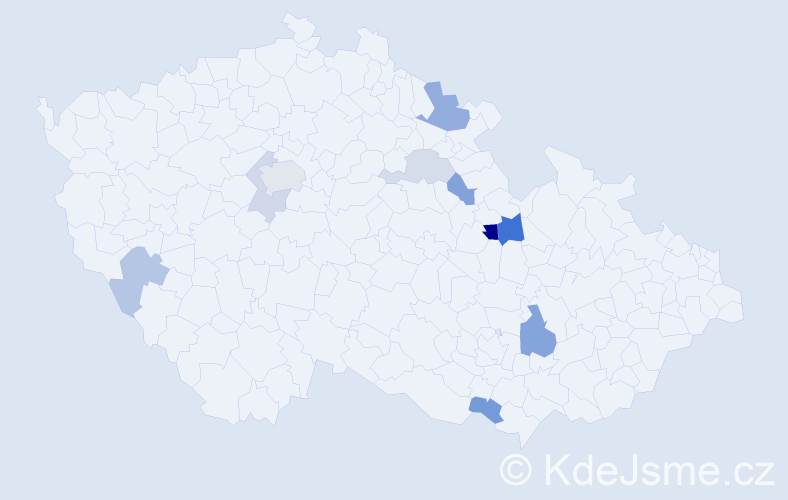 Příjmení: 'Tőlgová', počet výskytů 17 v celé ČR