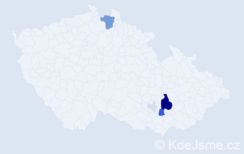 Příjmení: 'Pýrková', počet výskytů 17 v celé ČR