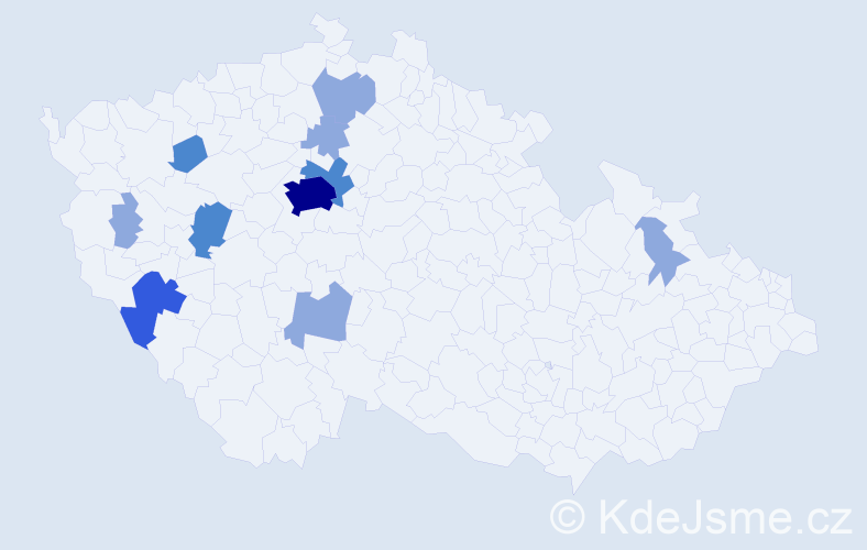 Příjmení: 'Drnka', počet výskytů 19 v celé ČR