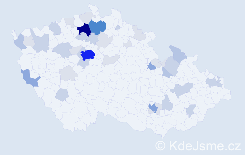 Příjmení: 'Kühnová', počet výskytů 122 v celé ČR