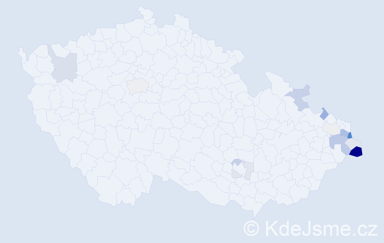 Příjmení: 'Juroszová', počet výskytů 43 v celé ČR