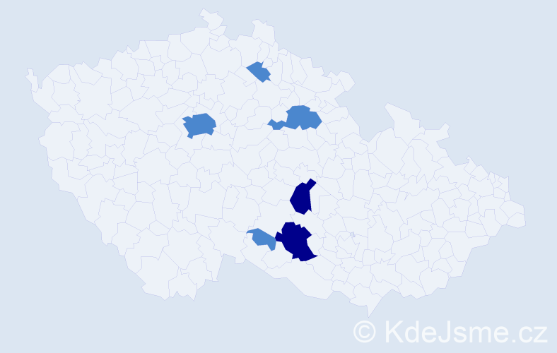 Příjmení: 'Frendlovská', počet výskytů 10 v celé ČR