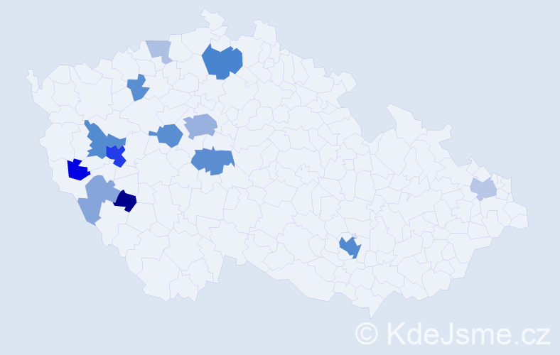 Příjmení: 'Kračmer', počet výskytů 42 v celé ČR