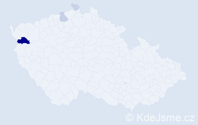 Příjmení: 'Axamský', počet výskytů 13 v celé ČR