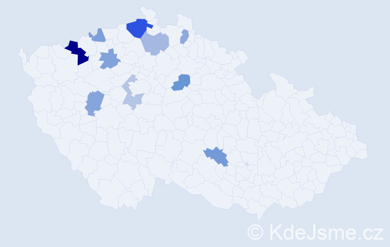 Příjmení: 'Nimec', počet výskytů 16 v celé ČR