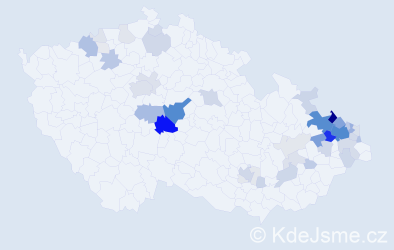 Příjmení: 'Starečková', počet výskytů 228 v celé ČR