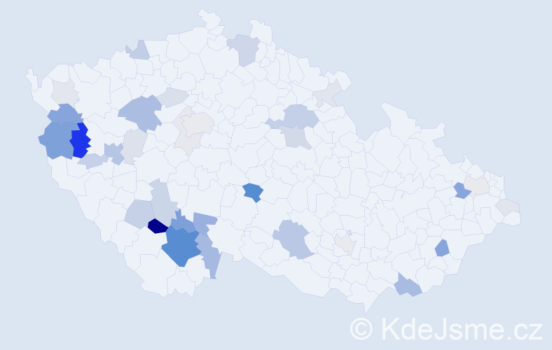 Příjmení: 'Čečková', počet výskytů 114 v celé ČR
