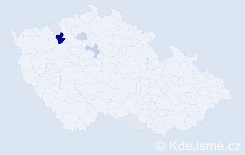 Příjmení: 'Blail', počet výskytů 18 v celé ČR