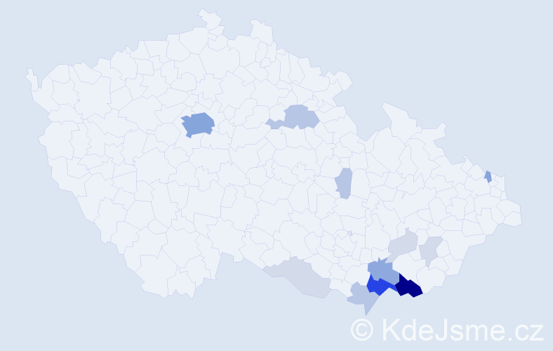 Příjmení: 'Chudíčková', počet výskytů 48 v celé ČR