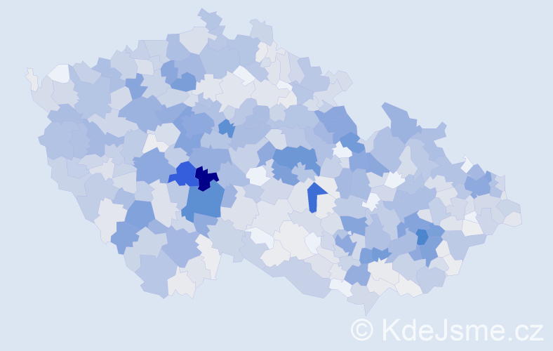 Příjmení: 'Mrázek', počet výskytů 3469 v celé ČR