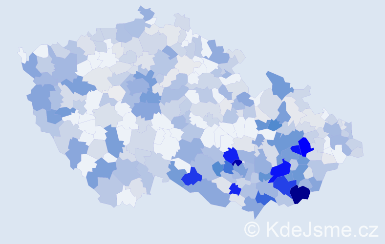 Příjmení: 'Králíková', počet výskytů 1719 v celé ČR