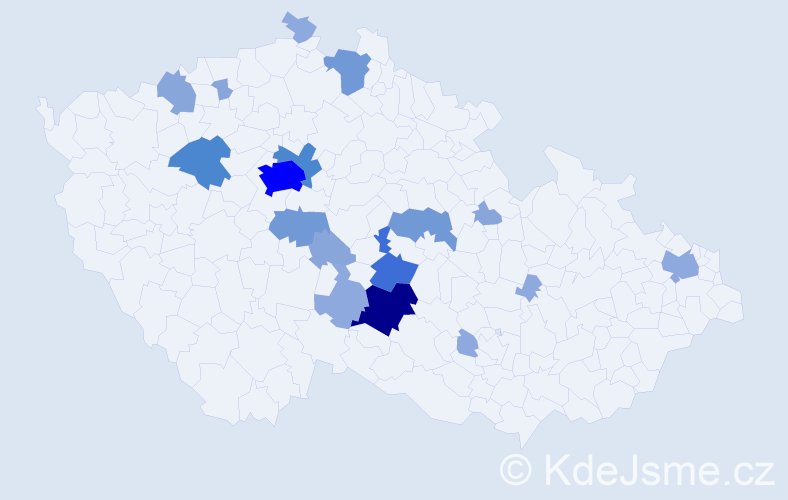 Příjmení: 'Pádivý', počet výskytů 51 v celé ČR