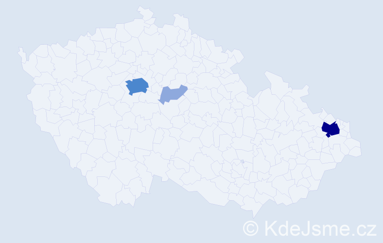 Příjmení: 'Czene', počet výskytů 8 v celé ČR
