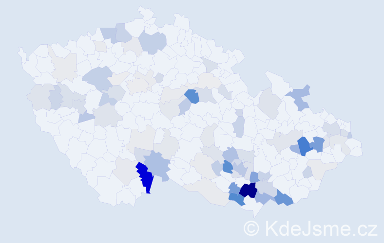 Příjmení: 'Kuchyňková', počet výskytů 259 v celé ČR