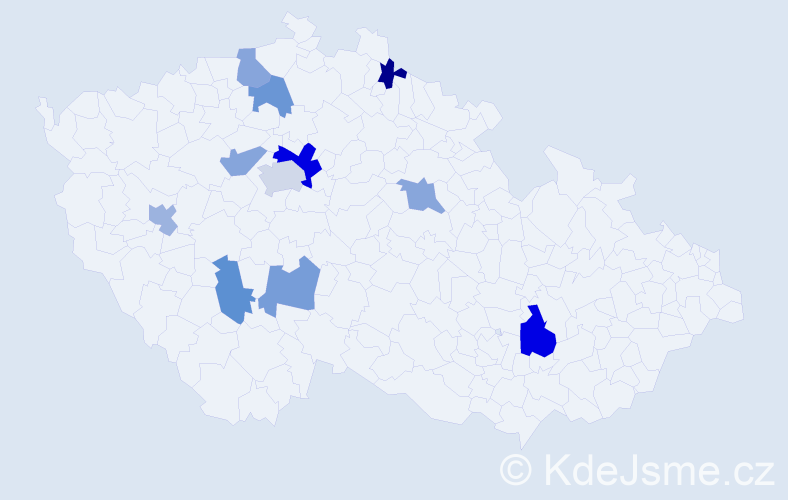 Příjmení: 'Tymchenko', počet výskytů 15 v celé ČR