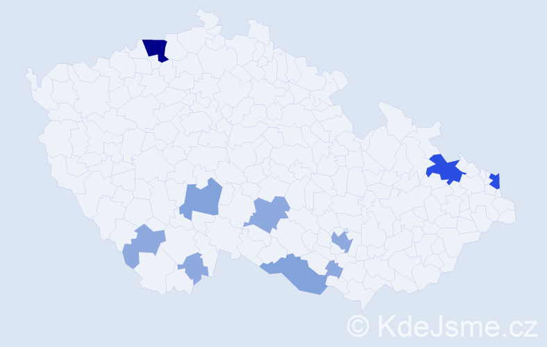 Příjmení: 'Bujnovská', počet výskytů 27 v celé ČR