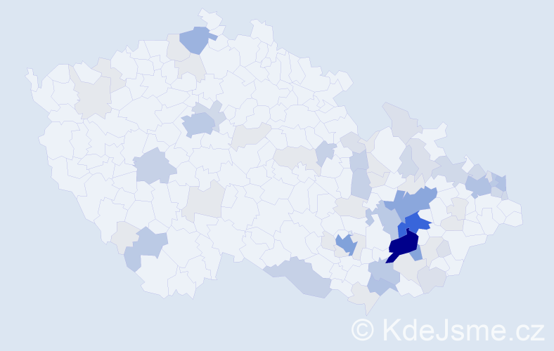 Příjmení: 'Kytlicová', počet výskytů 228 v celé ČR