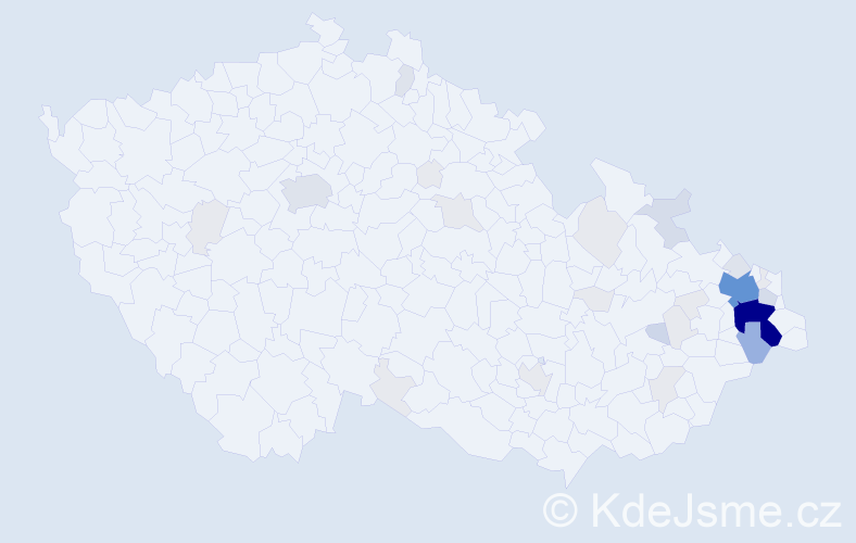 Příjmení: 'Drabinová', počet výskytů 115 v celé ČR