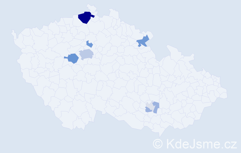 Příjmení: 'Utratil', počet výskytů 21 v celé ČR