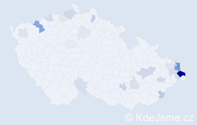 Příjmení: 'Polak', počet výskytů 84 v celé ČR
