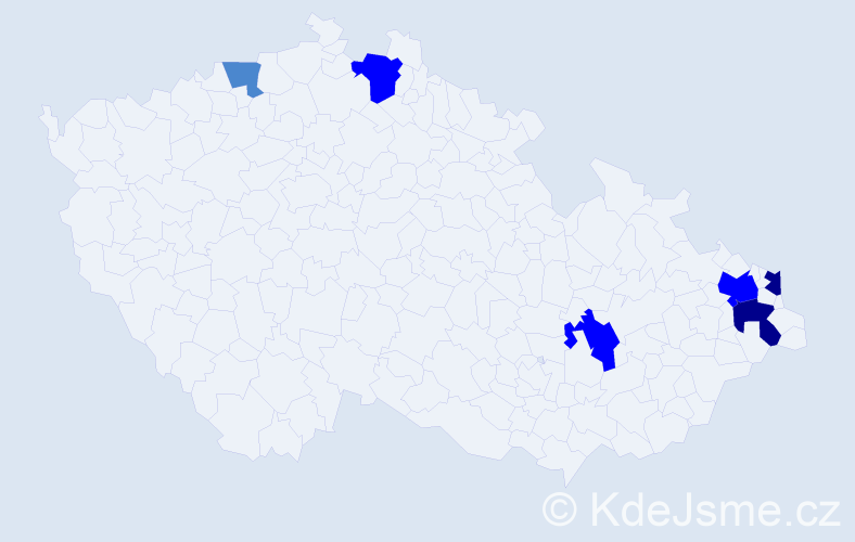 Příjmení: 'Pekala', počet výskytů 13 v celé ČR