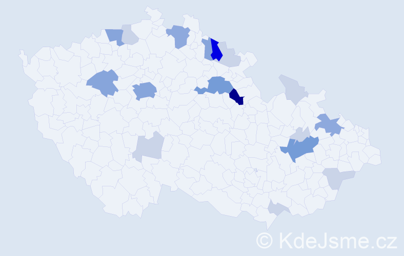 Příjmení: 'Prošvicová', počet výskytů 55 v celé ČR