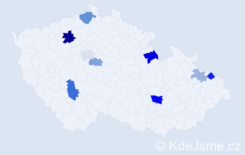 Příjmení: 'Grobárová', počet výskytů 18 v celé ČR