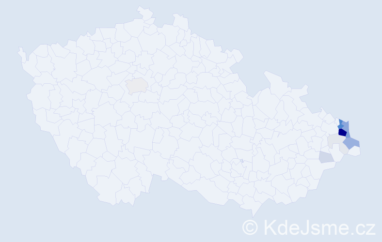 Příjmení: 'Kožuszniková', počet výskytů 60 v celé ČR