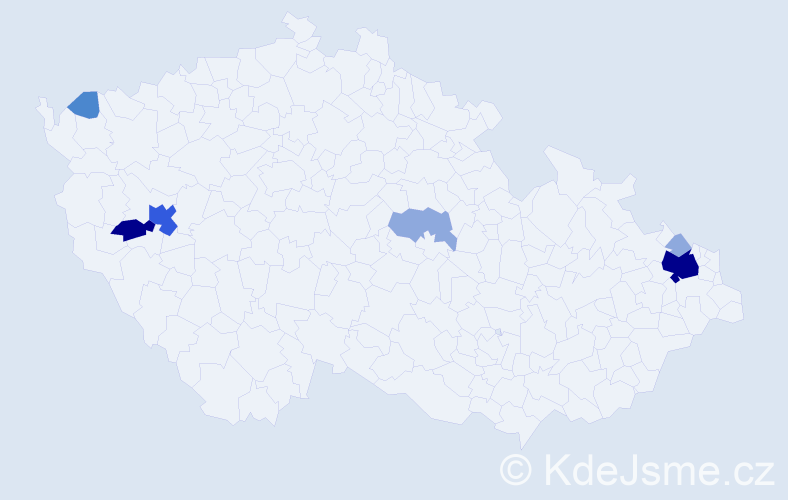 Příjmení: 'Procáková', počet výskytů 17 v celé ČR