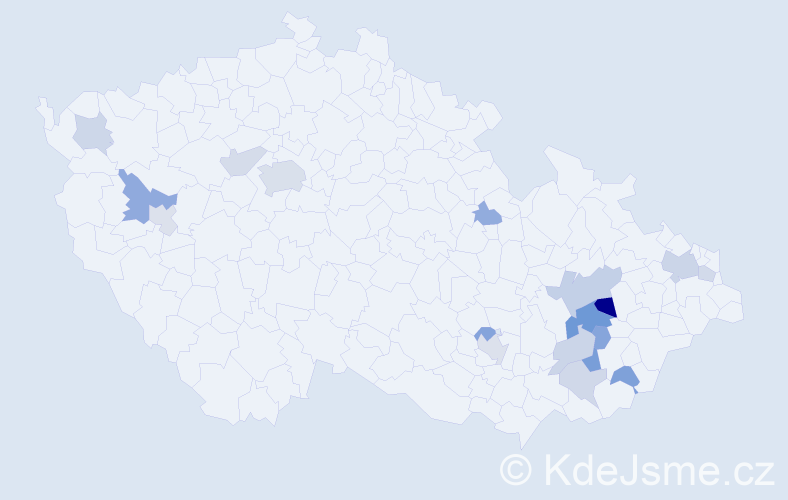 Příjmení: 'Obadálková', počet výskytů 35 v celé ČR