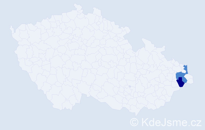 Příjmení: 'Lekač', počet výskytů 10 v celé ČR