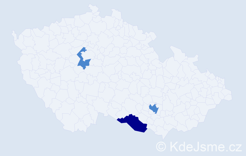Příjmení: 'Kochollová', počet výskytů 5 v celé ČR