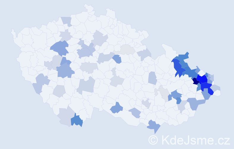 Příjmení: 'Kopec', počet výskytů 240 v celé ČR