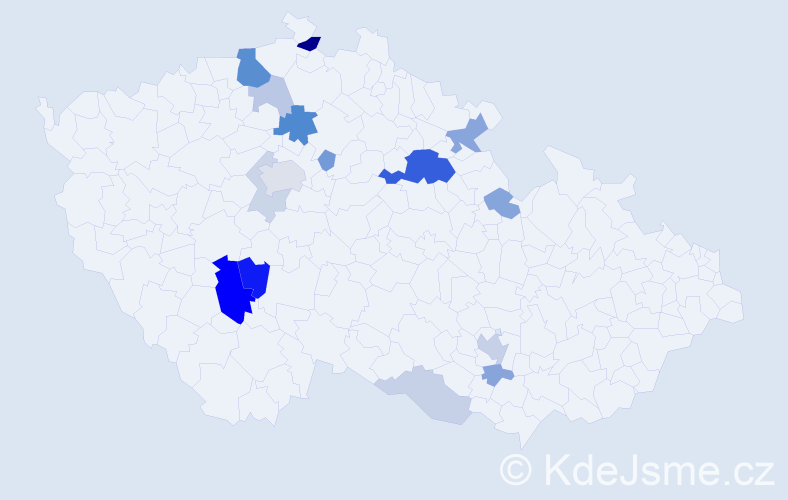 Příjmení: 'Duchač', počet výskytů 44 v celé ČR