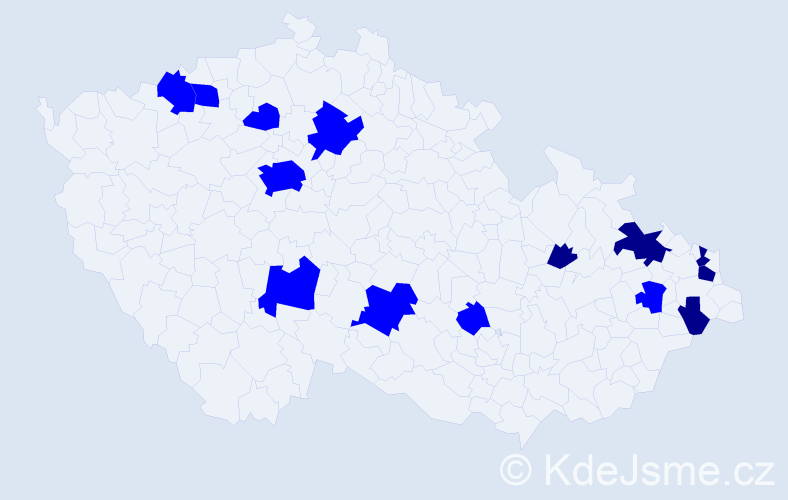 Příjmení: 'Krublová', počet výskytů 19 v celé ČR